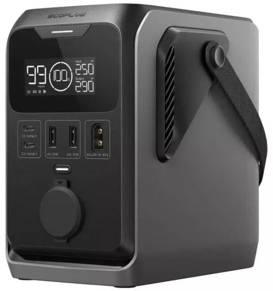 EcoFlow Trail 300 külső akkumulátor, 90000mAh, 300W, PD, 1 x szivargyújtó kimenet - 2 x USB-A - 2 x USB-C, fekete EF-TRAIL300-N