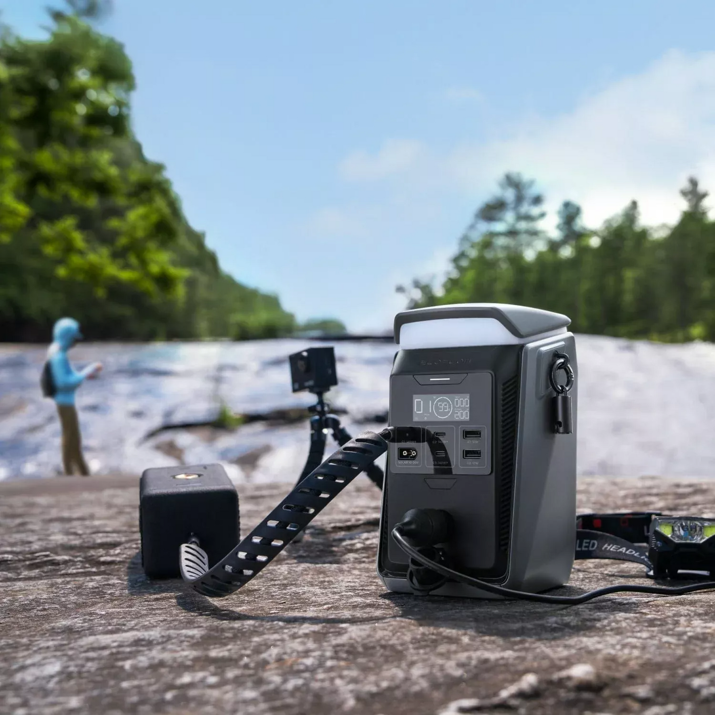 EcoFlow Trail 200 External Battery, 60000mAh, 220W, PD, 2 x USB-A - 2 x USB-C, Black EF-TRAIL200-N
