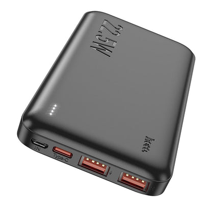 HOCO J101 külső akkumulátor, 10000mAh, 22.5W, QC + PD, 1 x USB-C - 2 x USB-A, Fekete
