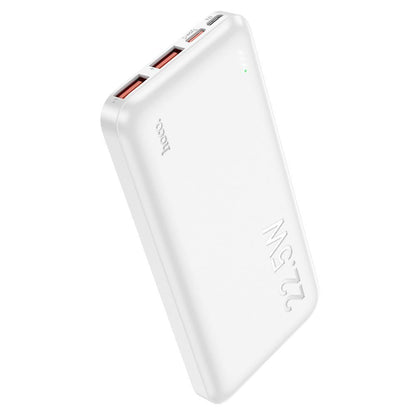 HOCO J101 külső akkumulátor, 10000mAh, 22.5W, QC + PD, 1 x USB-C - 2 x USB-A, Fehér