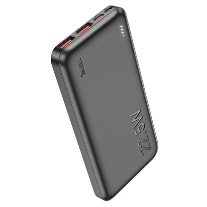 HOCO J101 külső akkumulátor, 10000mAh, 22.5W, QC + PD, 1 x USB-C - 2 x USB-A, Fekete