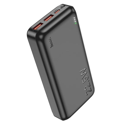 HOCO J101A külső akkumulátor, 20000mAh, 22,5W, QC + PD, 1 x USB-C - 2 x USB-A, Fekete