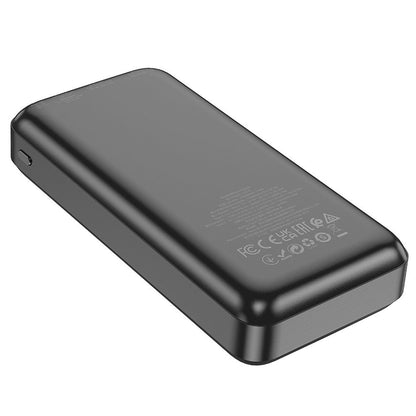 HOCO J101A külső akkumulátor, 20000mAh, 22,5W, QC + PD, 1 x USB-C - 2 x USB-A, Fekete