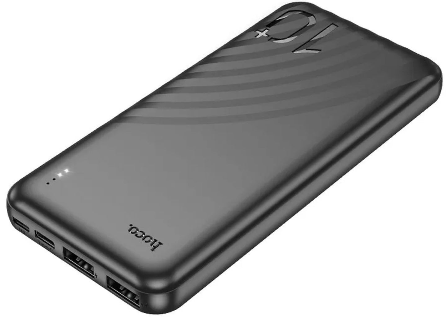 HOCO J123 külső akkumulátor, 10000mAh, 10W, 2 x USB-A, Fekete