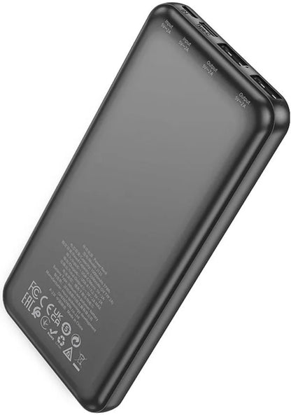 HOCO J123 külső akkumulátor, 10000mAh, 10W, 2 x USB-A, Fekete