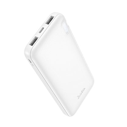 HOCO J128 Külső Akkumulátor, 10000mAh, 10W, 2 x USB-A, Fehér