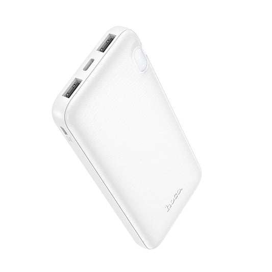 HOCO J128 Külső Akkumulátor, 10000mAh, 10W, 2 x USB-A, Fehér