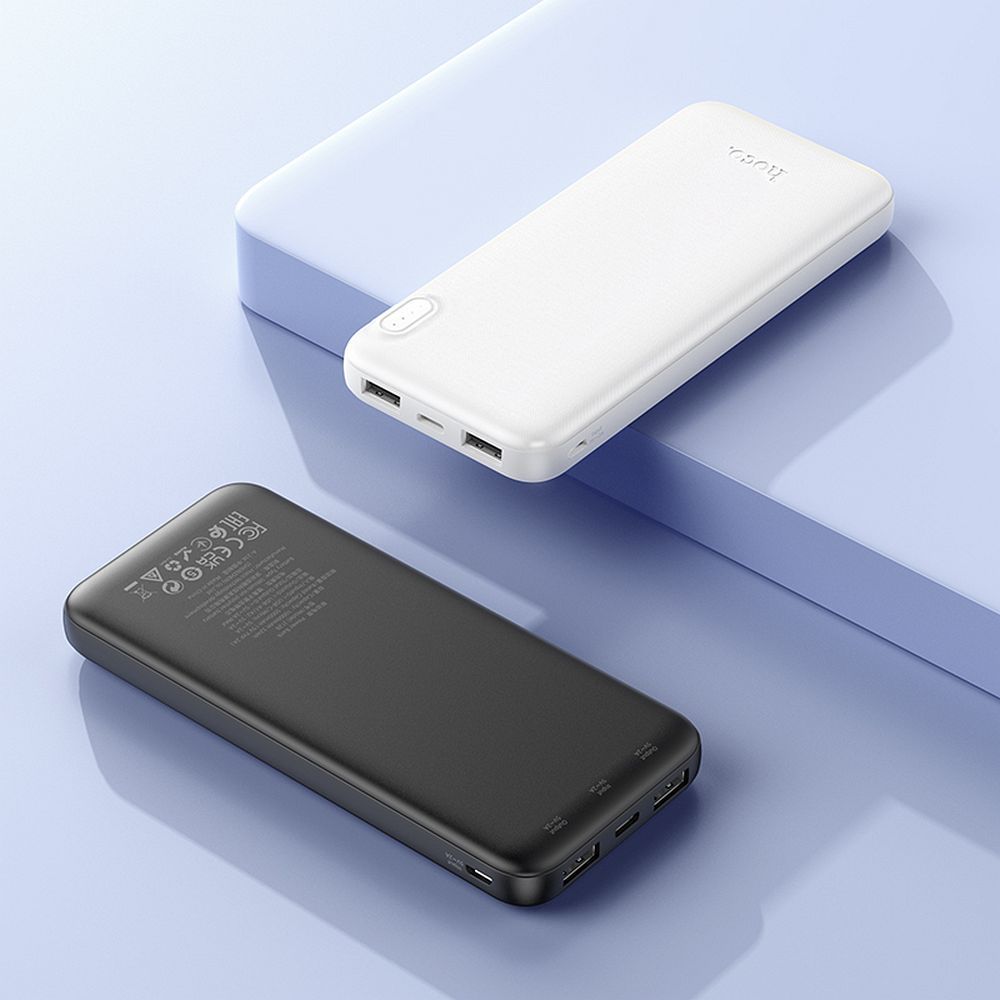 HOCO J128 Külső Akkumulátor, 10000mAh, 10W, 2 x USB-A, Fehér