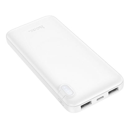 HOCO J128 Külső Akkumulátor, 10000mAh, 10W, 2 x USB-A, Fehér
