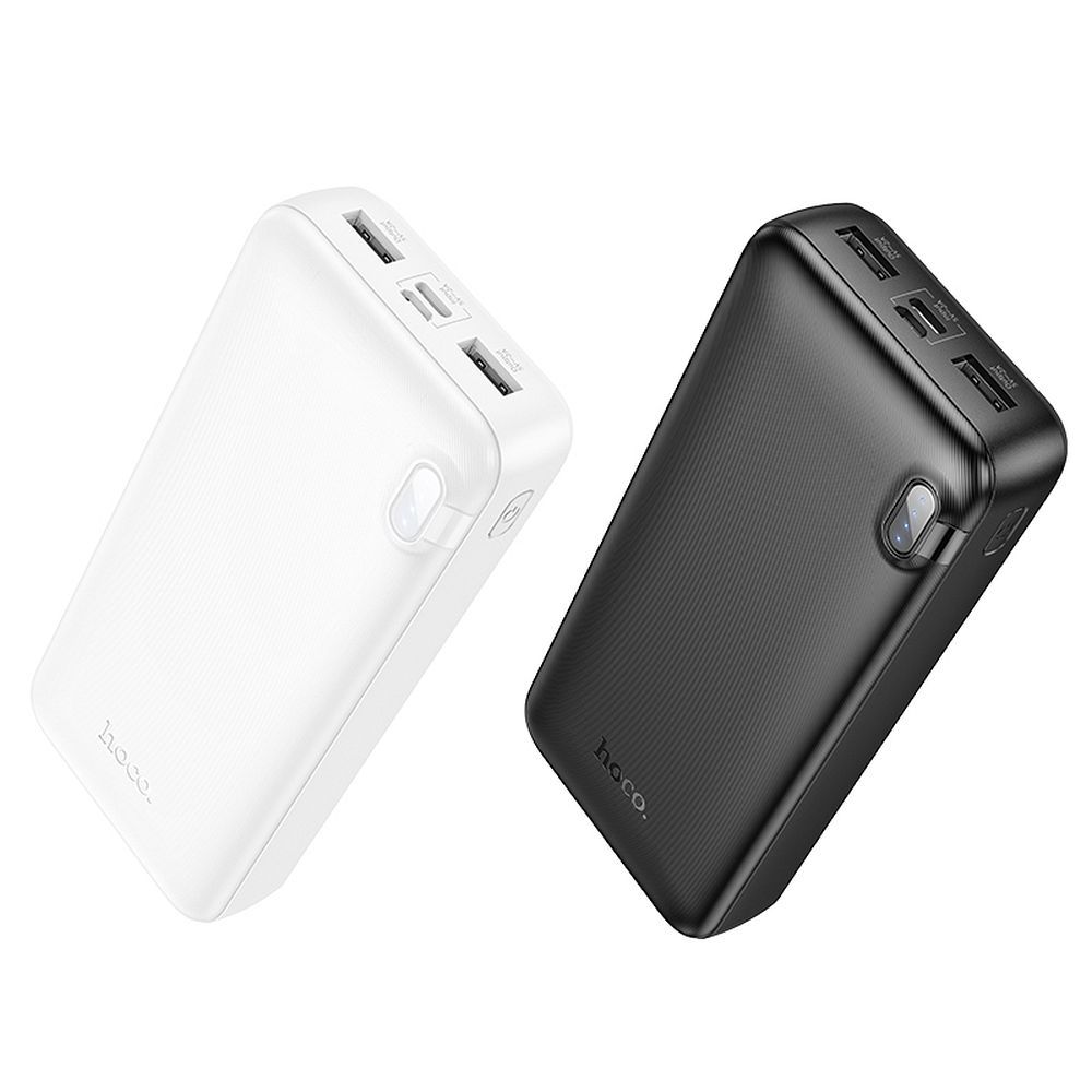 HOCO J128A külső akkumulátor, 20000mAh, 10W, 2 x USB-A, Fekete