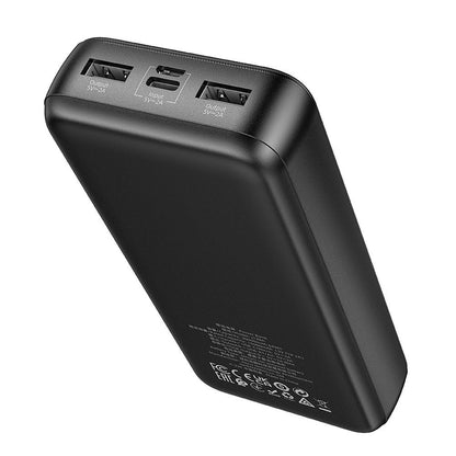 HOCO J128A külső akkumulátor, 20000mAh, 10W, 2 x USB-A, Fekete