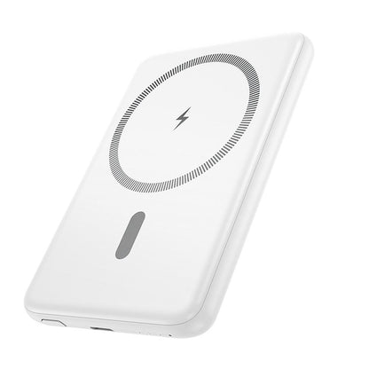 Wireless External Battery HOCO J140A, 5000mAh, 20W, PD + QI, 1 x USB-C, White