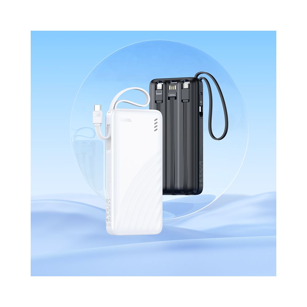 HOCO J146 külső akkumulátor, 10000mAh, 10W, 1 x Lightning - 1 x microUSB - 1 x USB-A - 1 x USB-C, Fekete