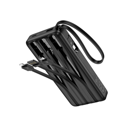 HOCO J146 külső akkumulátor, 10000mAh, 10W, 1 x Lightning - 1 x microUSB - 1 x USB-A - 1 x USB-C, Fekete