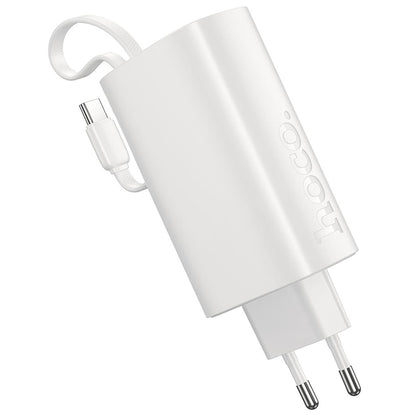 HOCO J148 2 az 1-ben külső akkumulátor, 5000 mAh, 20 W, PD, 2 × USB-C, fehér