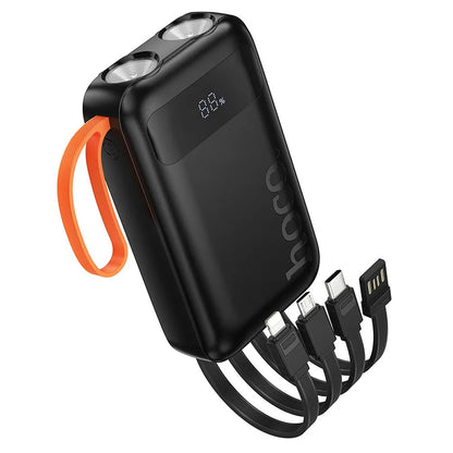 HOCO J151 külső akkumulátor, 10000mAh, 10W, 1 x Lightning - 1 x microUSB - 1 x USB-A - 1 x USB-C, fekete