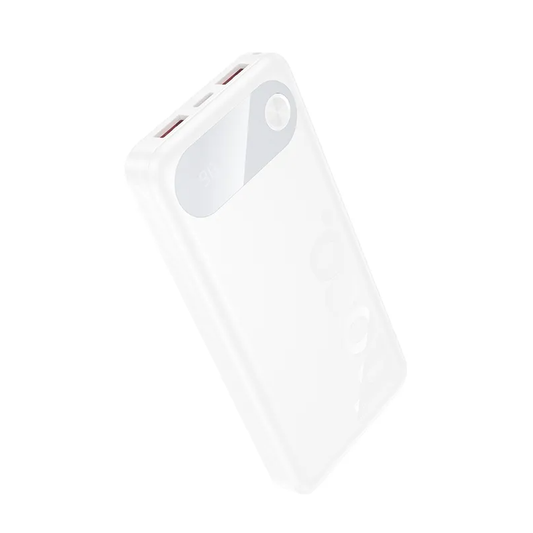 HOCO J154 külső akkumulátor, 10000mAh, 22,5W, QC + PD, 1 x USB-C - 2 x USB-A, Fehér