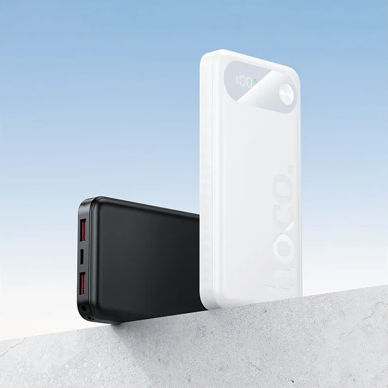 HOCO J154 külső akkumulátor, 10000mAh, 22,5W, QC + PD, 1 x USB-C - 2 x USB-A, Fehér