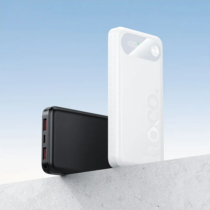 HOCO J154 külső akkumulátor, 10000mAh, 22,5W, QC + PD, 1 x USB-C - 2 x USB-A, Fehér