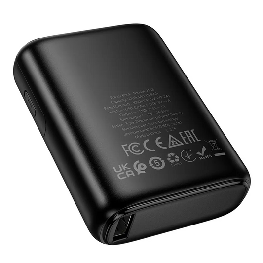 HOCO J158 külső akkumulátor, 5000mAh, 10W, 1 x USB-A, fekete
