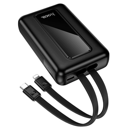 HOCO J162 külső akkumulátor, 10000mAh, 22,5W, QC + PD, 1 x Lightning - 1 x USB-A - 2 x USB-C, Fekete