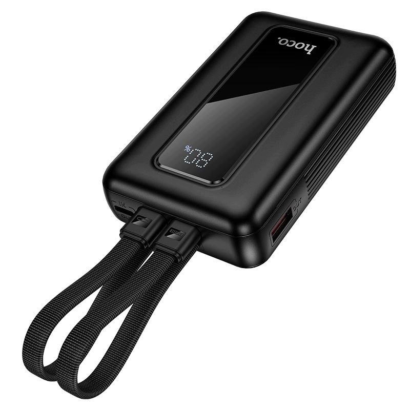 HOCO J162 külső akkumulátor, 10000mAh, 22,5W, QC + PD, 1 x Lightning - 1 x USB-A - 2 x USB-C, Fekete