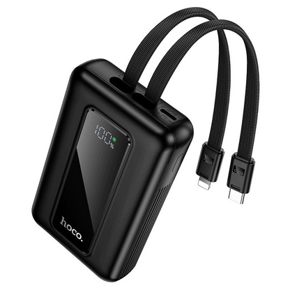 HOCO J162 külső akkumulátor, 10000mAh, 22,5W, QC + PD, 1 x Lightning - 1 x USB-A - 2 x USB-C, Fekete