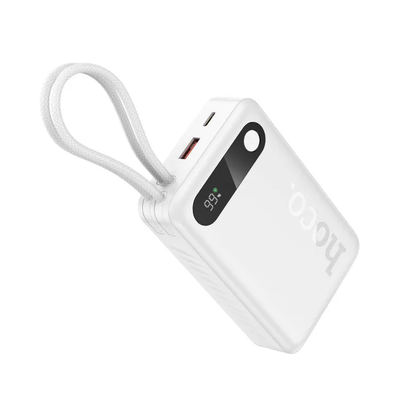 HOCO J171A külső akkumulátor, 20000mAh, 22,5W, QC + PD, 1 x Lightning - 1 x USB-A - 2 x USB-C, Fehér