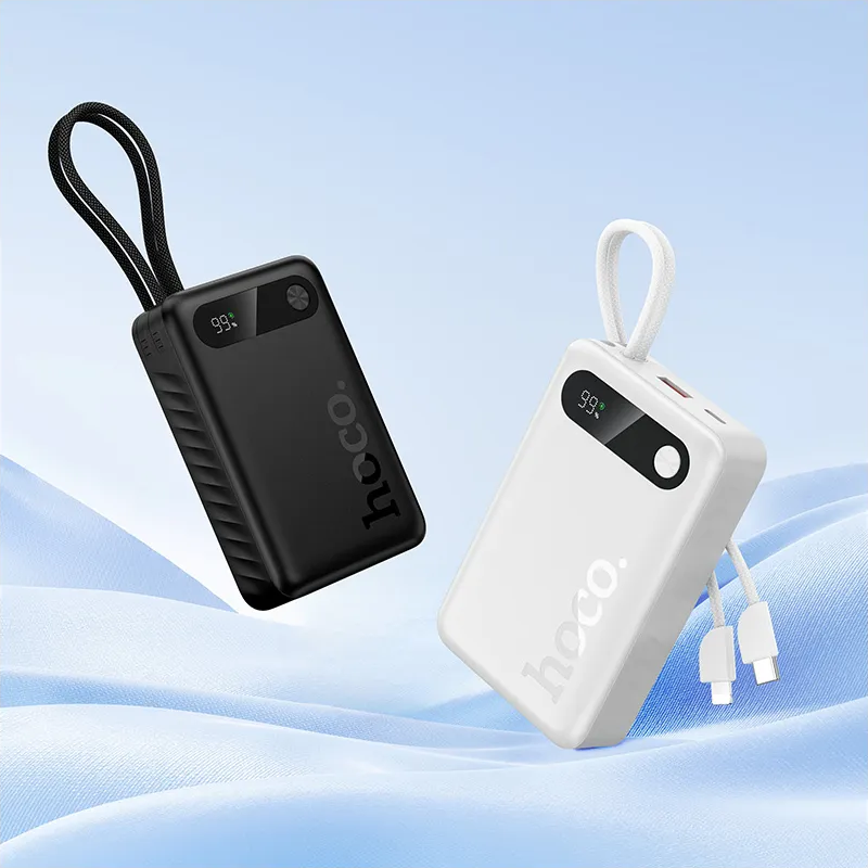 HOCO J171A külső akkumulátor, 20000mAh, 22,5W, QC + PD, 1 x Lightning - 1 x USB-A - 2 x USB-C, Fekete
