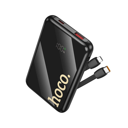 HOCO Q37 Külső Akkumulátor, 10000mAh, 22,5W, QC + PD, 1 x Lightning - 1 x USB-A - 2 x USB-C, Fekete