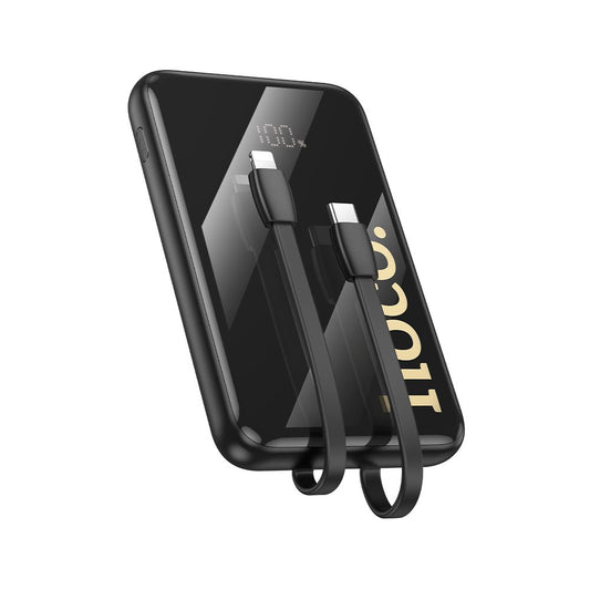 HOCO Q37 Külső Akkumulátor, 10000mAh, 22,5W, QC + PD, 1 x Lightning - 1 x USB-A - 2 x USB-C, Fekete