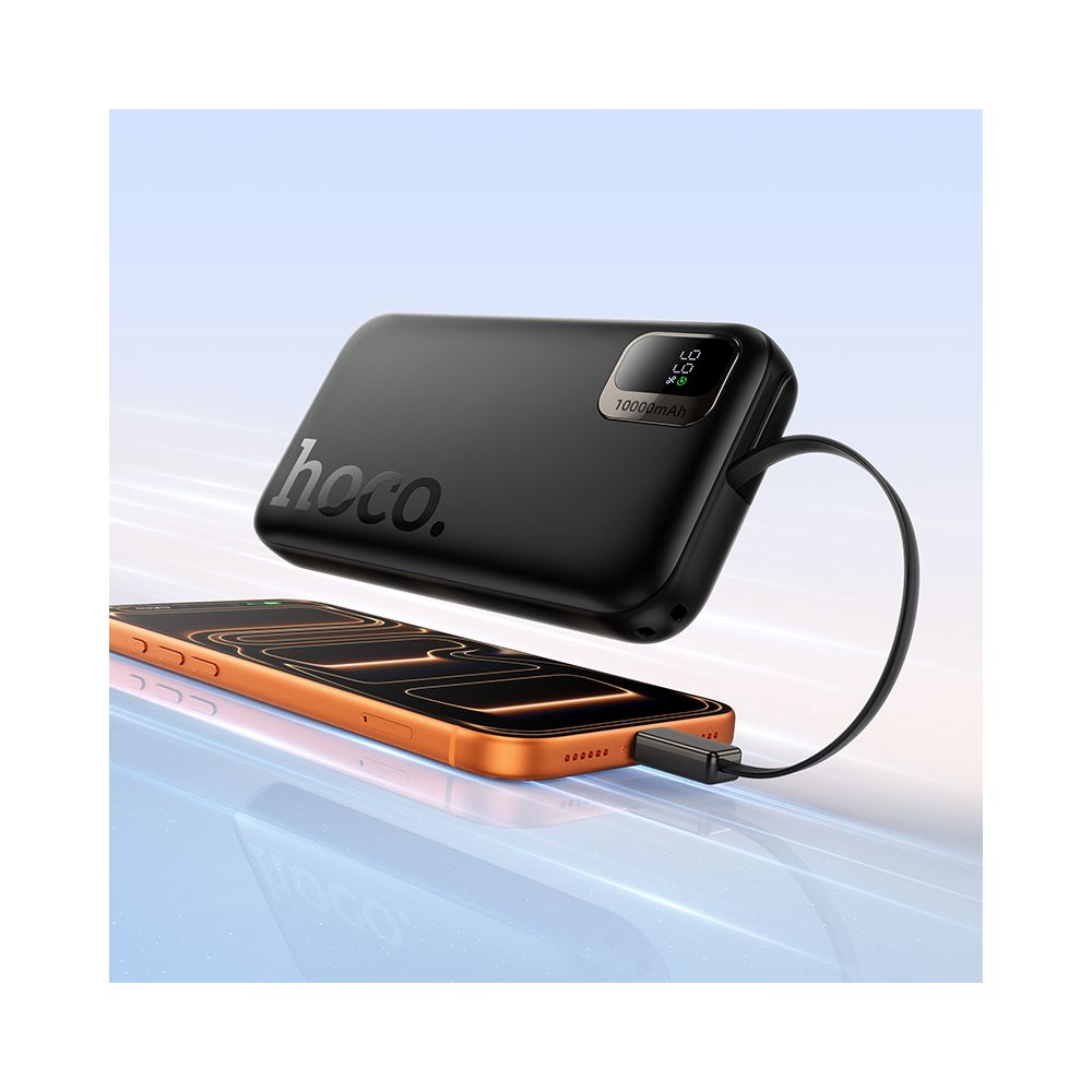HOCO Q51 külső akkumulátor, 10000mAh, 20W, PD, 2 x USB-C, Fekete