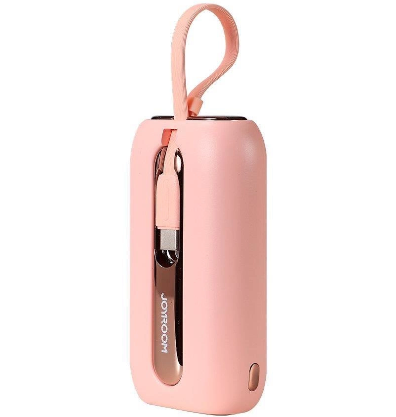 Joyroom Colorful Series JR-L012 külső akkumulátor, 10000mAh, 22.5W, QC + PD, 1 x Lightning - 2 x USB-C, Rózsaszín