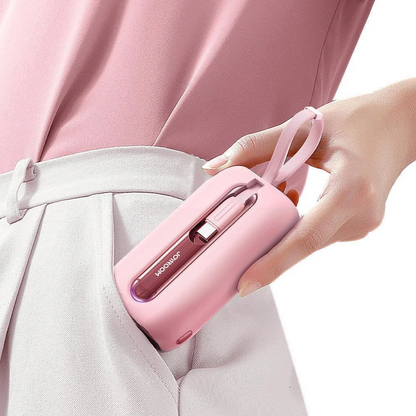 Joyroom Colorful Series JR-L012 külső akkumulátor, 10000mAh, 22.5W, QC + PD, 1 x Lightning - 2 x USB-C, Rózsaszín