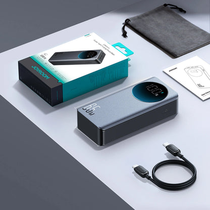 Joyroom JR-PBF05 Pro külső akkumulátor, 30000mAh, 65W, QC + PD, 1 x USB-A - 2 x USB-C, Fekete