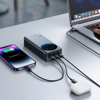 Joyroom JR-PBF05 Pro külső akkumulátor, 30000mAh, 65W, QC + PD, 1 x USB-A - 2 x USB-C, Fekete
