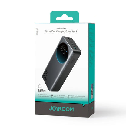 Joyroom JR-PBF05 Pro külső akkumulátor, 30000mAh, 65W, QC + PD, 1 x USB-A - 2 x USB-C, Fekete
