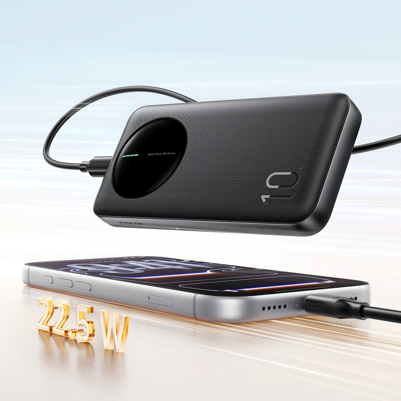 Joyroom JR-PBF12 Pro külső akkumulátor, 10000mAh, 22,5W, QC + PD, 1 x USB-C - 2 x USB-A, Fekete