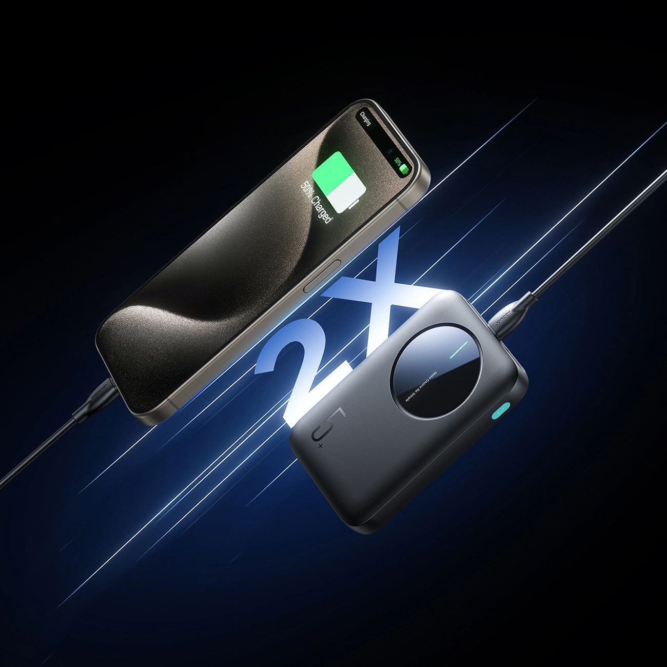 Joyroom JR-PBF13 külső akkumulátor, 5000mAh, 12W, 1 x USB-C - 2 x USB-A, Fekete