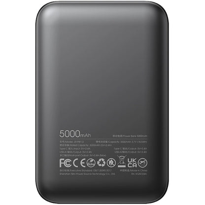 Joyroom JR-PBF13 külső akkumulátor, 5000mAh, 12W, 1 x USB-C - 2 x USB-A, Fekete