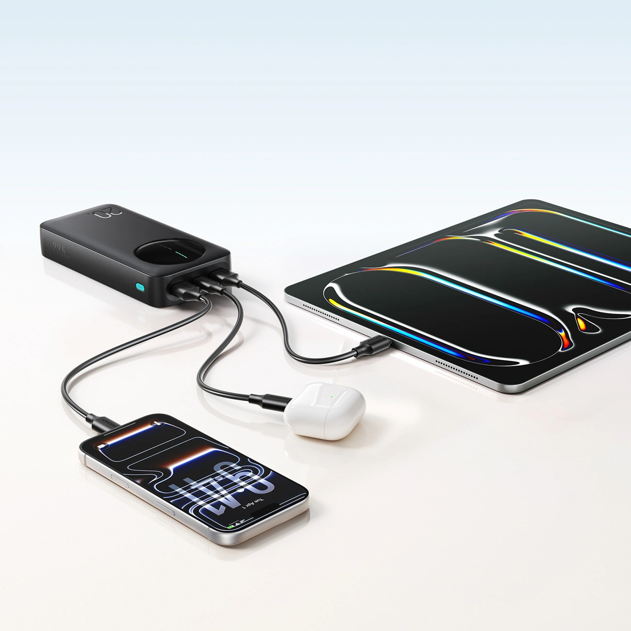Joyroom JR-PBF14 Pro külső akkumulátor, 20000mAh, 22.5W, QC + PD, 1 x USB-C - 2 x USB-A, Fekete
