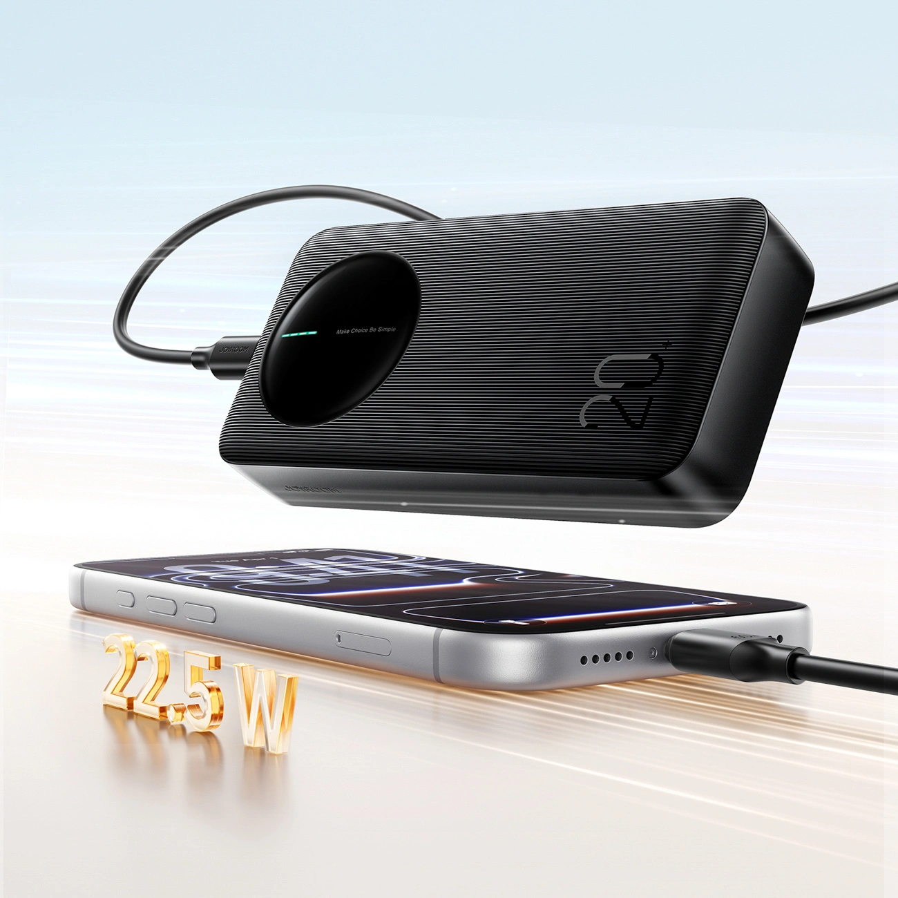 Joyroom JR-PBF14 Pro külső akkumulátor, 20000mAh, 22.5W, QC + PD, 1 x USB-C - 2 x USB-A, Fekete