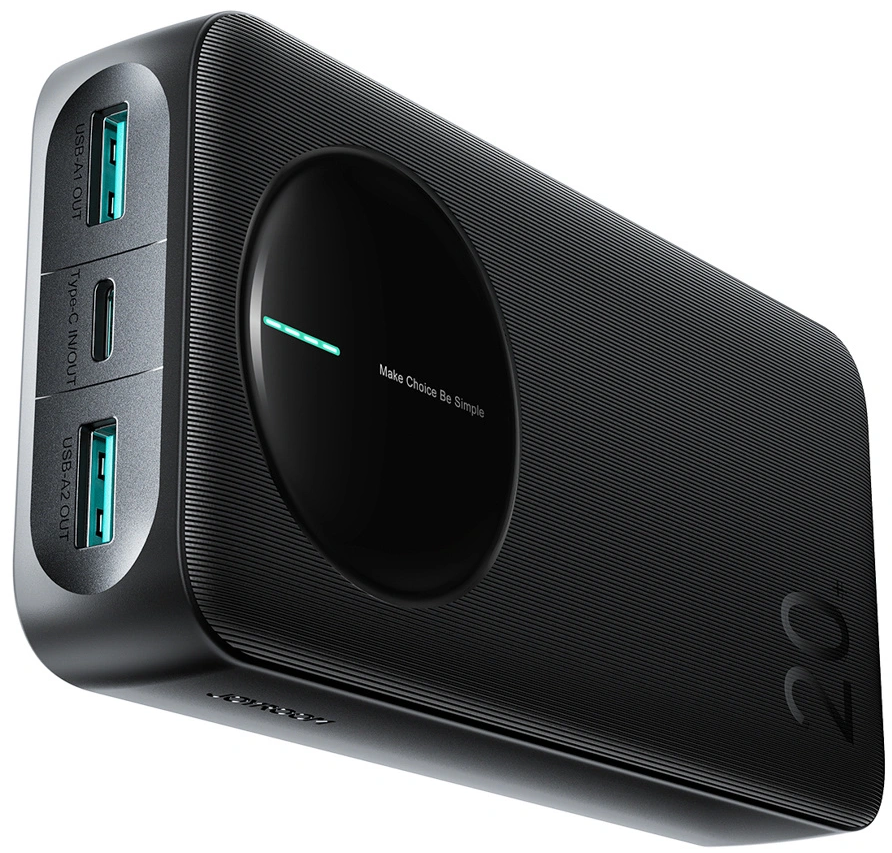 Joyroom JR-PBF14 Pro külső akkumulátor, 20000mAh, 22.5W, QC + PD, 1 x USB-C - 2 x USB-A, Fekete
