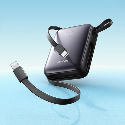 Joyroom JR-PBF27 külső akkumulátor, 10000mAh, 22.5W, PD, 1 x Lightning - 2 x USB-C, Fekete