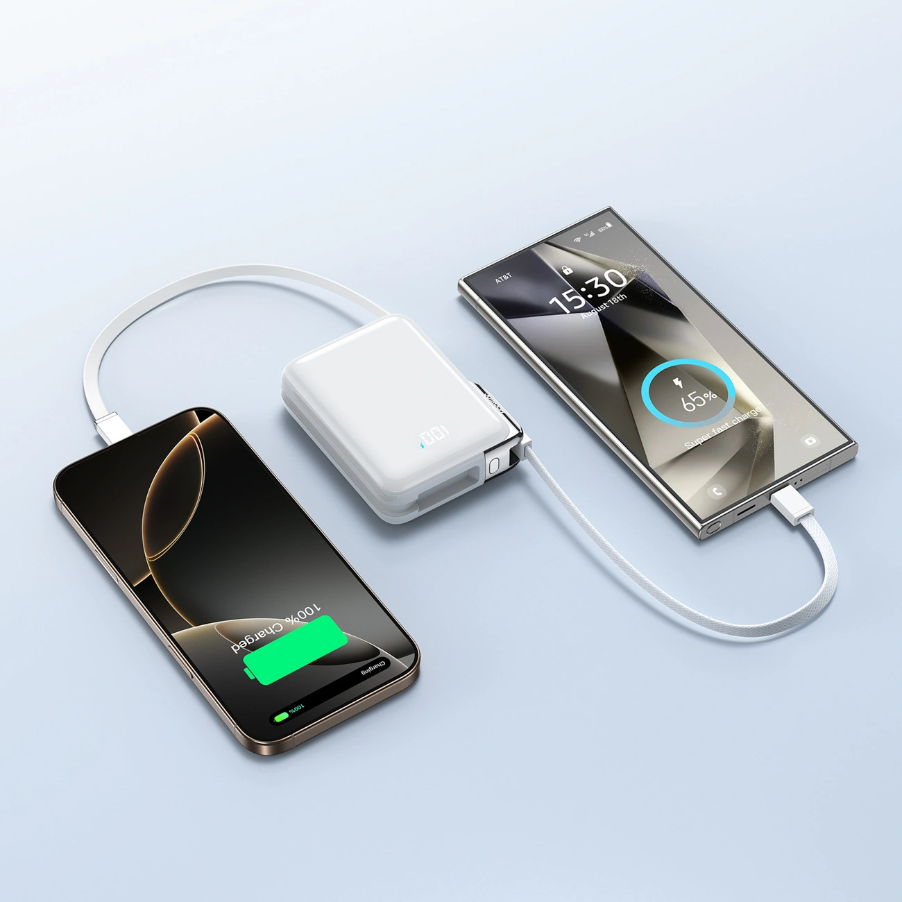 Joyroom JR-PBF27 Pro külső akkumulátor, 10000mAh, 30W, QC + PD, 1 x Lightning - 2 x USB-C, Fehér