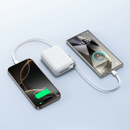 Joyroom JR-PBF27 Pro külső akkumulátor, 10000mAh, 30W, QC + PD, 1 x Lightning - 2 x USB-C, Fehér