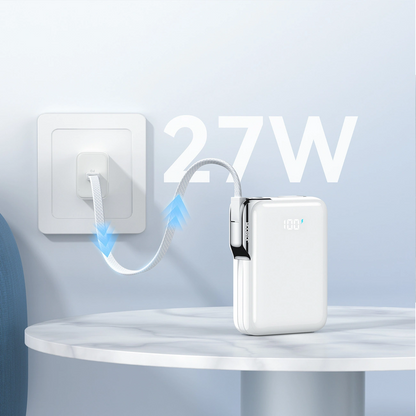 Joyroom JR-PBF27 Pro külső akkumulátor, 10000mAh, 30W, QC + PD, 1 x Lightning - 2 x USB-C, Fehér