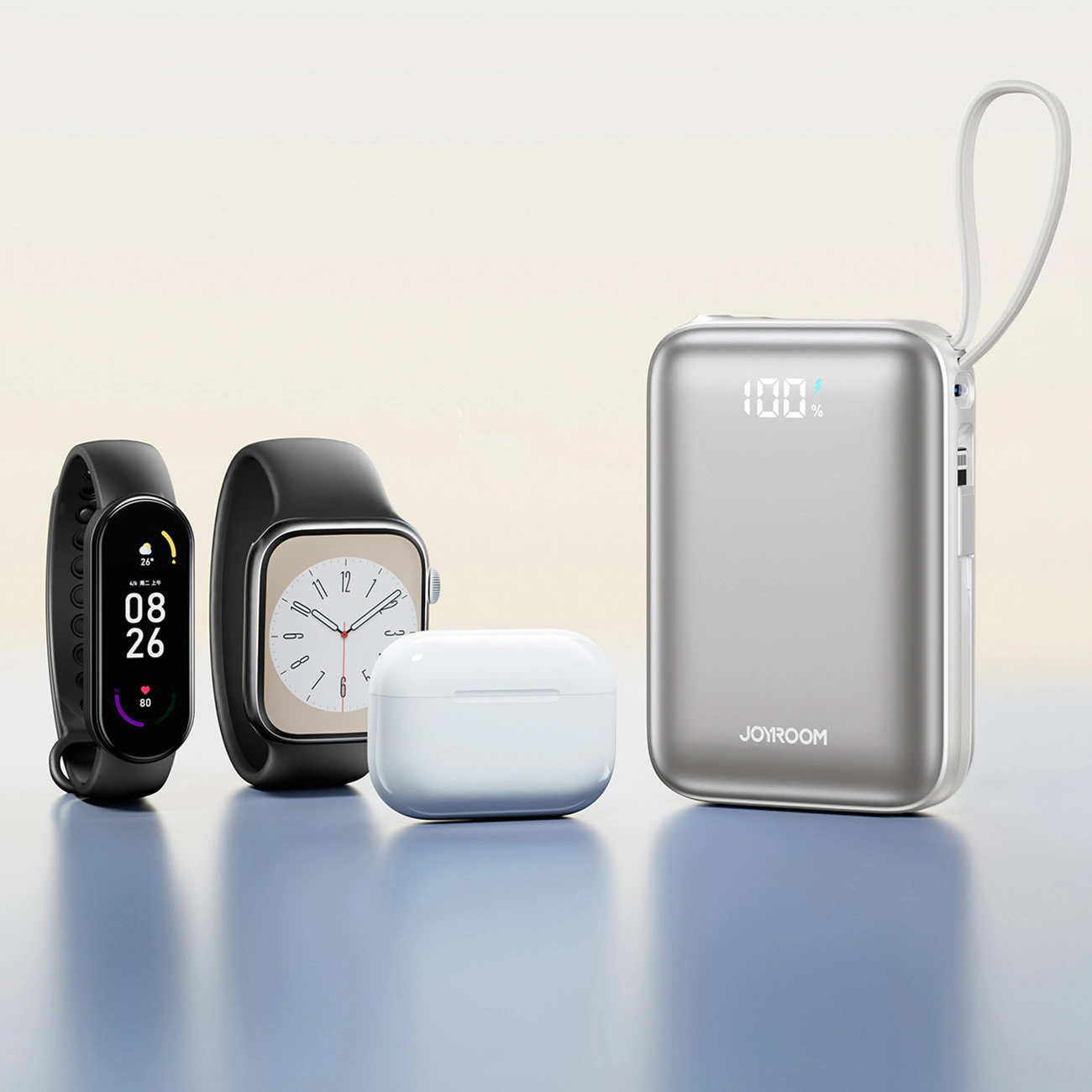 Joyroom JR-PBF29 External Battery, 20000mAh, 22.5W, QC + PD, 1 x Lightning - 2 x USB-C, White