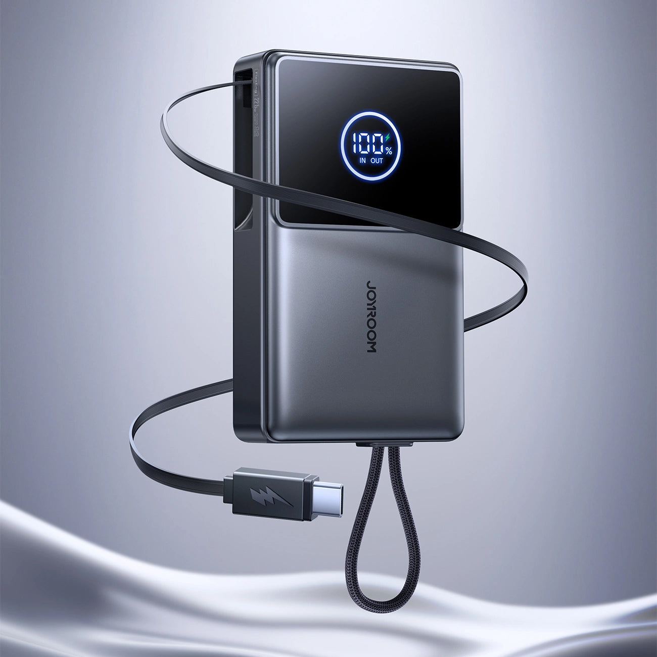 Joyroom JR-PR1 külső akkumulátor, 10000mAh, 22.5W, PD, 2 x USB-C, Szürke
