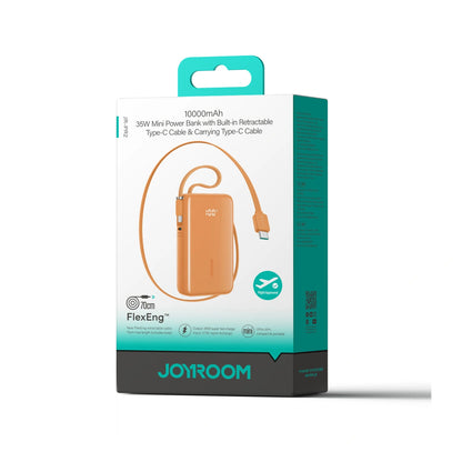 Joyroom JR-PR2 külső akkumulátor, 10000mAh, 35W, PD, 3 x USB-C, Narancssárga